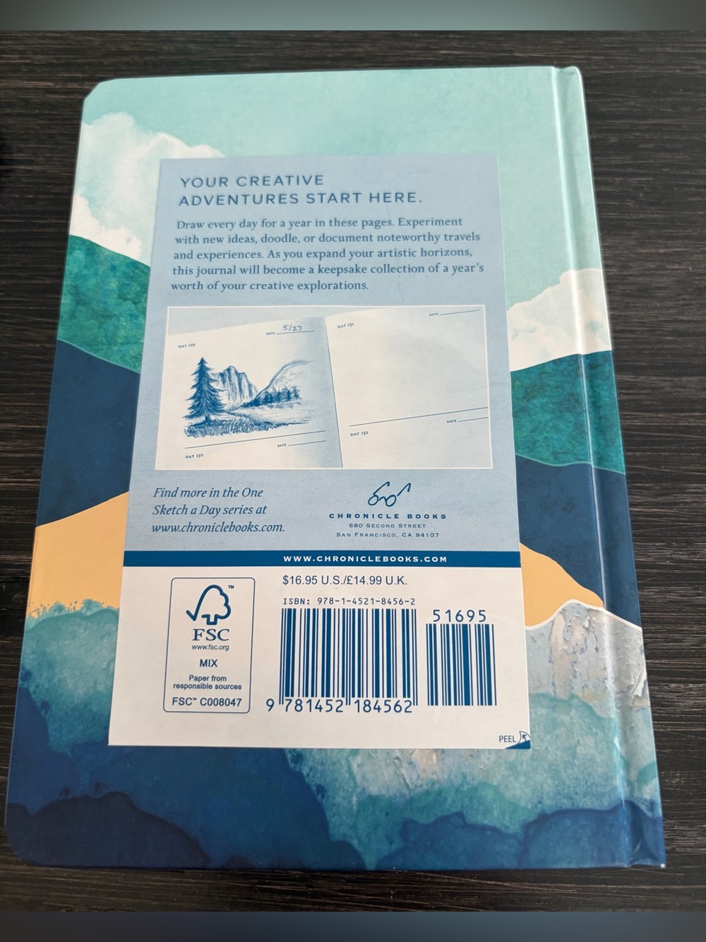 Chronicle Books One Sketch a Day Journal - Teal, Navy & Gold - Picture 2 of 3